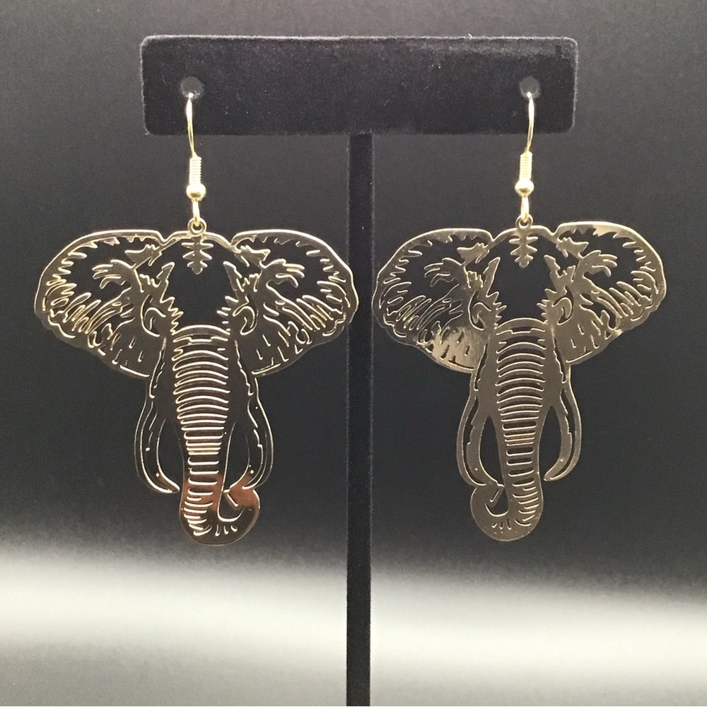 Golden Elephant Earrings